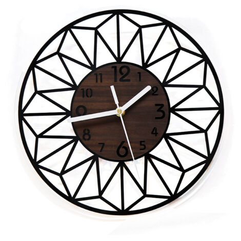 Horloge Murale Bois Massif Métal 30cm Horloge Murale Silencieuse sans Tic-Tac Salon Chambre Cuisine Bureau Grande Pendule Murale Bois Naturel Moderne Classique