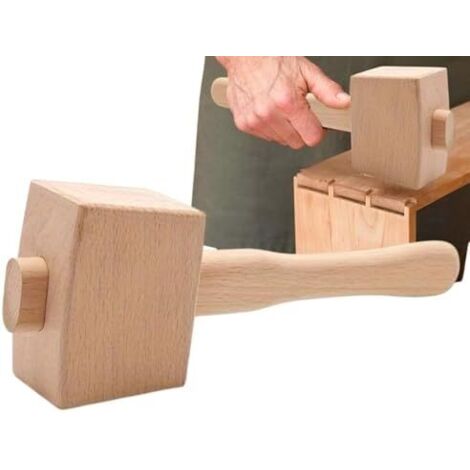 Maillet En Hêtre Massif 225mm Perfk - Marteau Bois Professionnel Pour Menuisier Et Charpentier