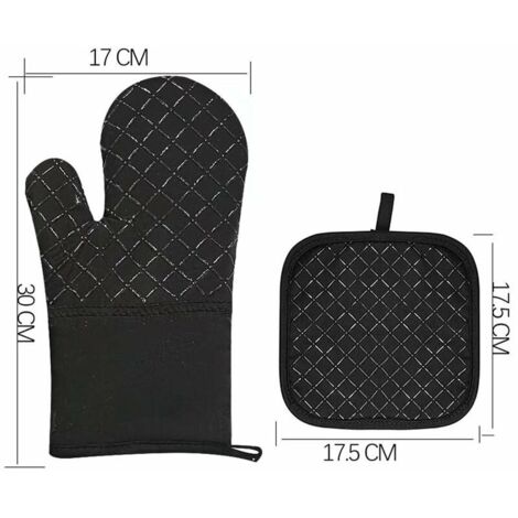 Set Gants De Four + Maniques Résistants à La Chaleur – Design Imprimé – Idéal Pour Four, Micro-ondes, Barbecue (lavable Machine) - 5