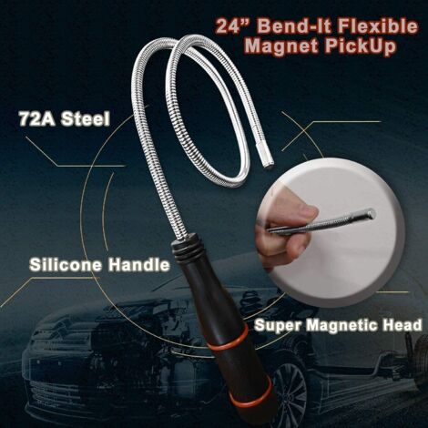 2 Pièces Outil De Ramassage Magnétique Flexible 60cm - PréHenseur Magnétique Pliable Pour Petites Pièces