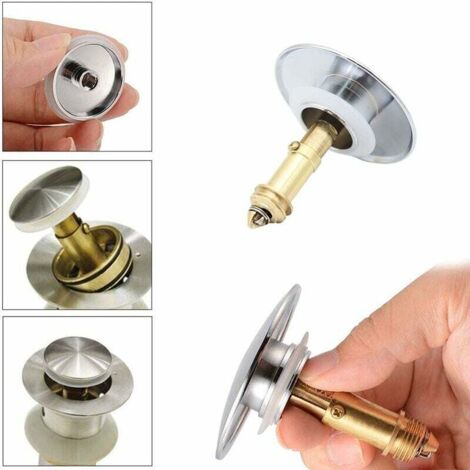 Bonde Universelle Pour Lavabo/bidet - 40mm - Laiton - Avec Joint Caoutchouc - Mécanisme Push-up