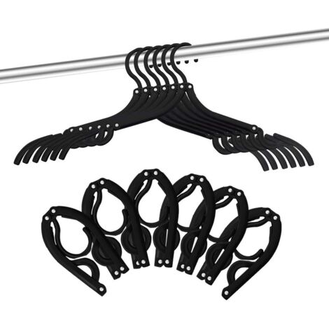 CSPARKV Lot de 12 cintres Pliables pour Voyage Noir (1/4)