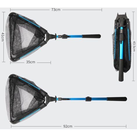 Épuisette De Pêche Télescopique à 2 Sections - 90 Cm - Pliable - Pour Kayak, Salmon, Chat - Facile à Attraper Et à Libérer