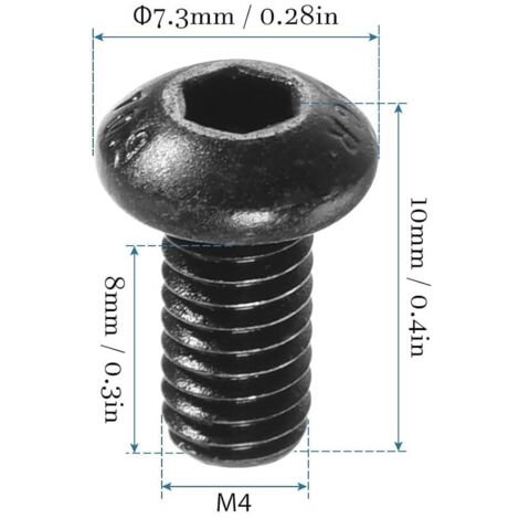 Lot De 10 Vis à Tête Hexagonale Creuse – 3/8-16x3/4, Qualité 12.9 (marque Uxcell)