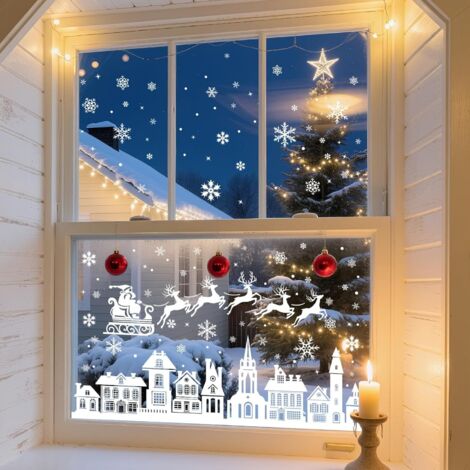 Stickers Noel Fenetre Réutilisable - Decoration Noel Fenetre