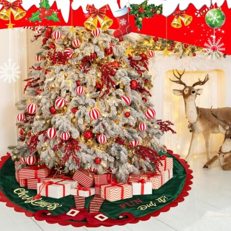 Jupe sapin lin 122.9cm rustique décoration Noël - Maison