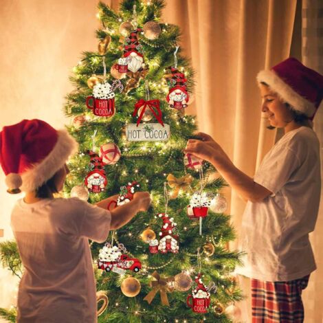 Seamart 24 Ornements De Noël En Bois – Kit Bricolage Sapin – Peinture Et Déco – 6-8 Cm – Cadeau Enfant