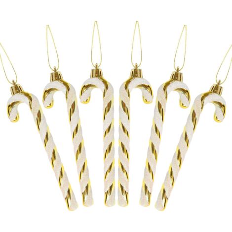 Canne à Sucre De Noël Verte Et Blanche - Lot De 6 Pièces | Décoration Festive Pour Sapin, Maison, Guirlandes | Traditionnel Et Coloré
