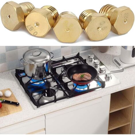 Kit 5 Gicleurs Gaz Butane Propane - Injecteurs Universels Pour Cuisinière - Conversion Naturel Vers GPL - 0.5 0.7 0.87 1.02 Mm