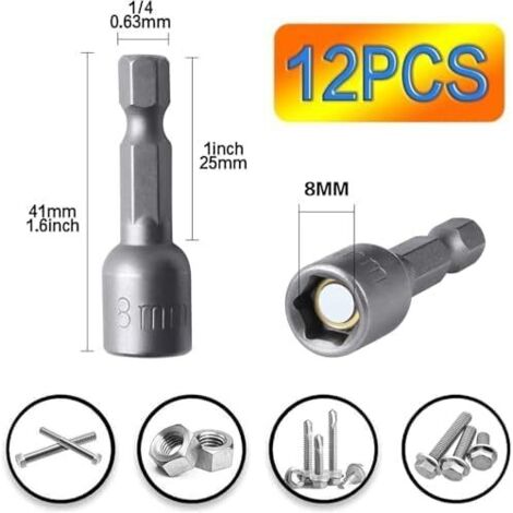 Lot de 4 écrous hexagonaux de 17 mm pour moyeux de roue cannelés avec