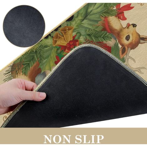 Tapis de Noël Rouge avec Père Noël Ou Flocon de Neige