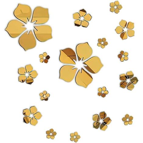 Lot de 18 stickers muraux autocollants en acrylique Motif floral (1/4)