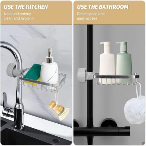 Etagere Salle De Bain Sans Percage, Etagere Douche En Métal Beige Mat