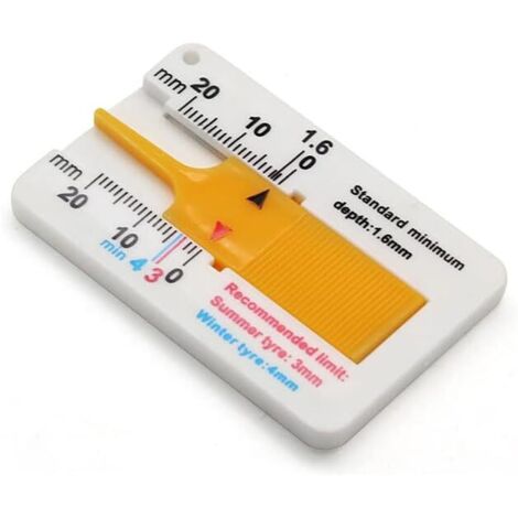 Jauge De Profondeur De Bande De Roulement De Pneu - Mesure 0-20 Mm, Lecture Facile, En ABS (Format Poche)