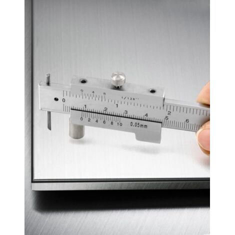Pied À Coulisse - x1196 - Marquage Anti-Impact En Acier Inoxydable - 0,1mm - Mesure De Traçage