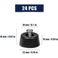 Lot De 4 Pieds Amortisseurs En Caoutchouc Uxcell - D32x24xH18mm, Noir - Neuf