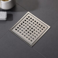 Bonde De Douche Carrée Acier Inoxydable 304 - Evacuation Sol Salle De Bain 100x100mm
