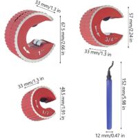 Jeu De 3 Coupe-Tubes Cuivre 1/2" - 3/4" - 1" Avec Fraises, Lame 152 Mm, Coupe Propre Et Précise, Idéal Plomberie Et Clim