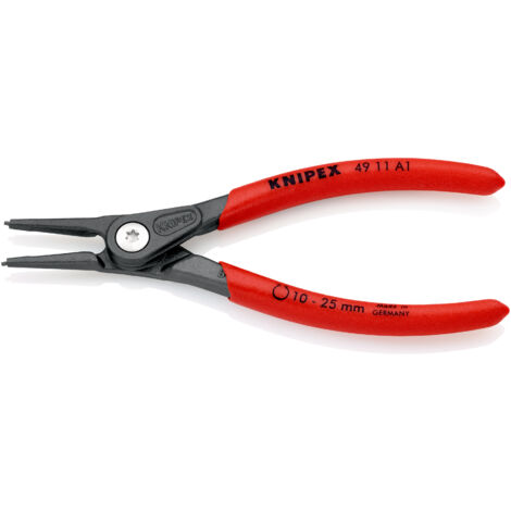 KNIPEX 49 11 A1 SB Präzisions-Sicherungsringzange für Außenringe auf Wellen mit rutschhemmendem Kunststoff überzogen grau atramentiert 140 mm