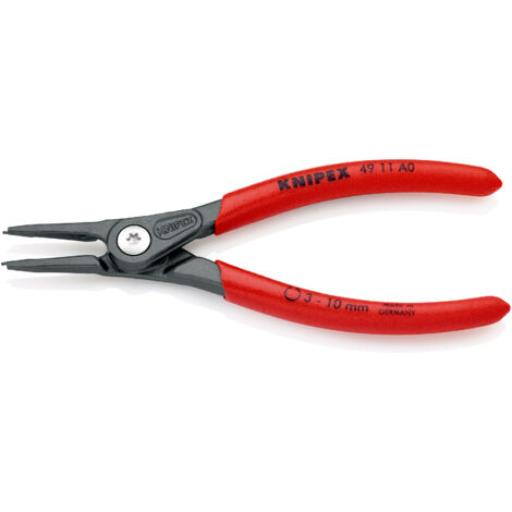 KNIPEX 49 11 A0 SB Präzisions-Sicherungsringzange für Außenringe auf Wellen mit rutschhemmendem Kunststoff überzogen grau atramentiert 140 mm