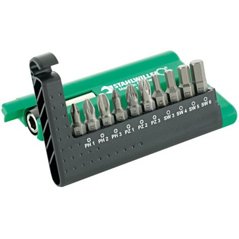 Stahlwille 1203 Bit-Box-Set 11-teilig Kreuz + 6kt (1/4)