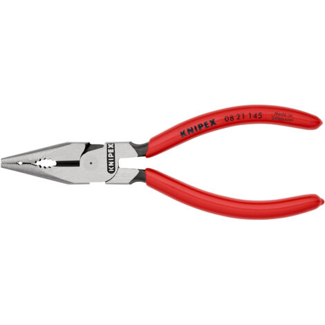 KNIPEX 08 21 145 SB Spitz-Kombizange mit Kunststoff überzogen schwarz atramentiert 145 mm