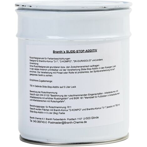 Branth Slide-Stop-Additiv Rutschfestgranulat 750ml für "3 in 1", 2-Kompo, 2K-Durasolid, u.a.