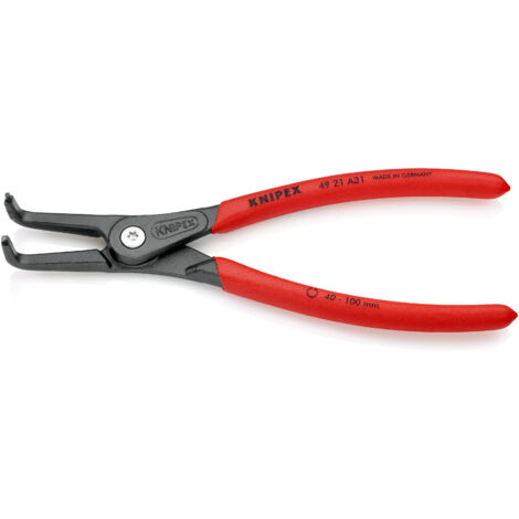 KNIPEX 49 21 A31 SB Präzisions-Sicherungsringzange für Außenringe auf Wellen mit rutschhemmendem Kunststoff überzogen grau atramentiert 210 mm