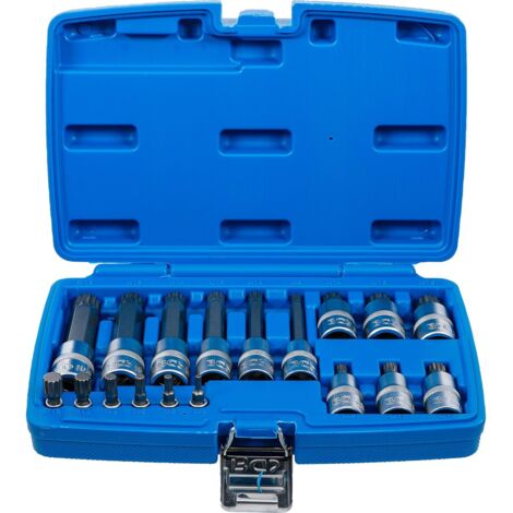 BGS Bit-Einsatz-Satz Antrieb Innenvierkant 6,3 mm (1/4") / 12,5 mm (1/2") Innenvielzahn (für XZN) 18tlg. - 5172 (1/5)