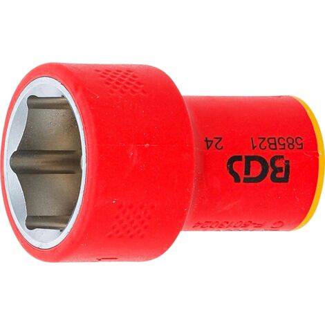 BGS 35880 VDE-Steckschlüssel-Einsatz Sechskant, An trieb Innenvierkant 10 mm (3/8"), SW 21 mm (1/4)