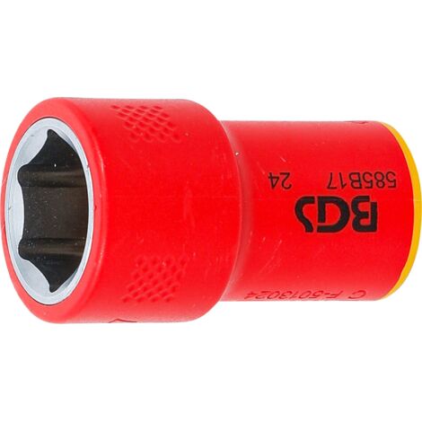 BGS 35877 VDE-Steckschlüssel-Einsatz Sechskant, An trieb Innenvierkant 10 mm (3/8"), SW 17 mm (1/4)