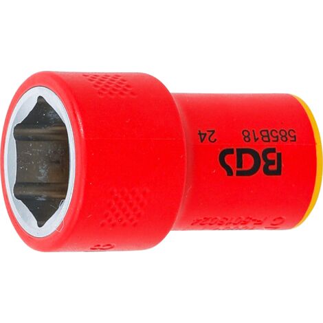 BGS 35878 VDE-Steckschlüssel-Einsatz Sechskant, An trieb Innenvierkant 10 mm (3/8"), SW 18 mm (1/4)