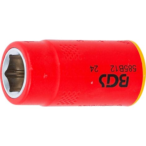 BGS 35872 VDE-Steckschlüssel-Einsatz Sechskant, An trieb Innenvierkant 10 mm (3/8"), SW 12 mm (1/4)