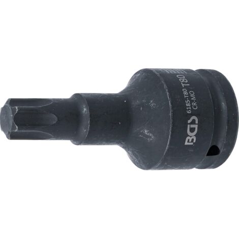BGS 6185-T80 Kraft-Bit-Einsatz, Länge 100 mm, Antr ieb Innenvierkant 20 mm (3/4"), T-Profil (für Torx (1/3)