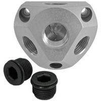 Luftverteilerdose Alu Wallbox 1" mit 3 x 1/2"