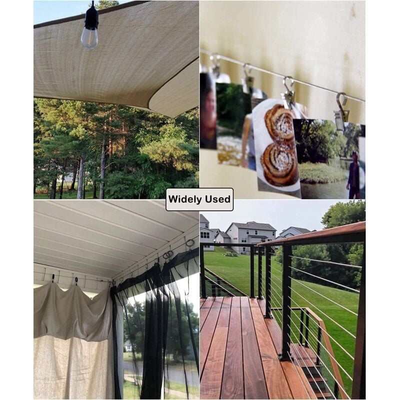 11,20m Câble Métallique Acier Inoxydable 6mm Résistance 400kg, Cable Acier 6mm