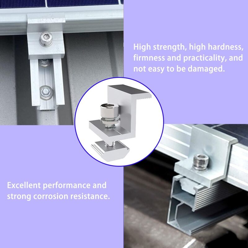 Viilich Support de Fixation Panneau Solaire Kit,4pcs Support de Montage