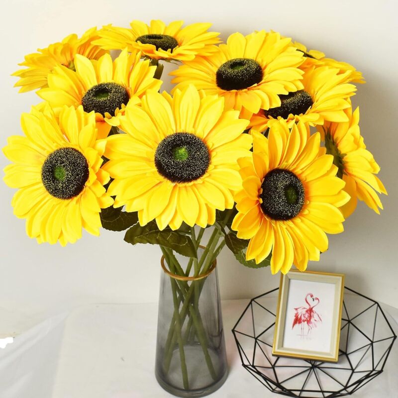 Tournesols Artificiels Fleurs Décoratives Jaune 79cm