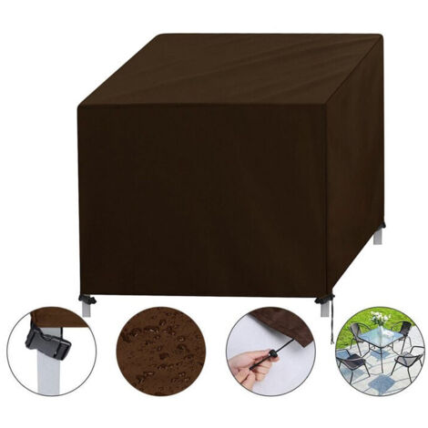 Housse Salon de Jardin avec Grilles D’aération, Iimperméable, Coupe-Vent, Anti-UV, Robuste Tissu Oxford 420D Housse de Protection pour Table Chaise Meubles, Carré(90x90x90cm) - Curry (1/5)
