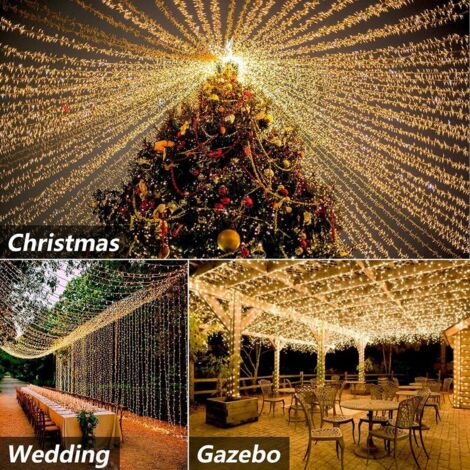 lanterne led 10Mguirlande étanche extérieure lumières 220v décoration intérieure guirlande lumineuse décoration de mariage lumières fil de cuivre guirlande lumineuse-couleur chaude10M 100LEDS