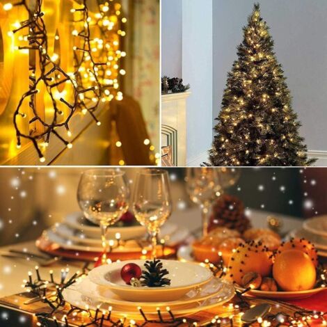 30M 300, LED Guirlande Lumineuse Extérieur Noël, 8 Modes Changement, Etanche IP65, 220V-31V, Blanc Chaud, Guirlande Lumineuse pour Décoration Jardin Sapin Mariage