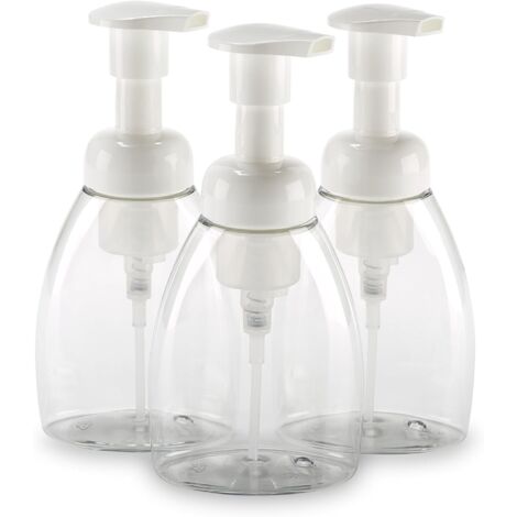 DISTRIBUTEUR DE SAVON LIQUIDE MOUSSANT, SANS BPA, 3pièces (250ML) idéal pour la cuisine, salle de bain, toilette, Rechargeable et respectueux de l'environnement, économiser l'eau et le savon