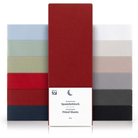 Ineasicer Lot de 1 Drap Housse 200x220 Bonnet 30 cm - Drap Housse 200 x 220 Microfibre De Haute Qualité - Doux, Résistant, Anti Plis - Certifié Oeko-Tex - Aurora Red - Rouge