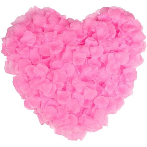 Pétales rose artificiels 2000 pièces décoration romantique mariage et chambre à coucher beaux pétales de rose comme cadeau d'anniversaire pour lui décoration d'anniversaire fantastique (rose clair)