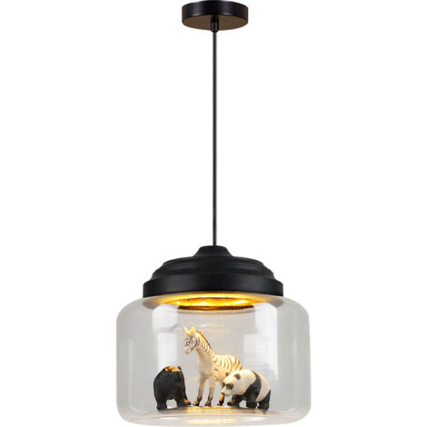 Ineasicer – Lustre plafonnier suspendu en verre animal créatif – Économie d'énergie – Longue durée de vie – Pour chambre d'enfants