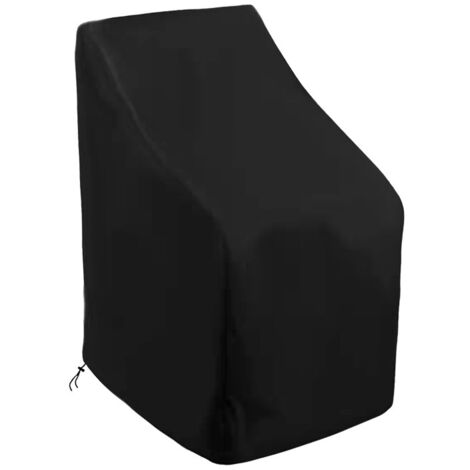 Ineasicer Housse de Chaise/Fauteuil Jardin Empilable, Exterieur, en Tissu Oxford 210D Imperméable, Protege, Balcon Anti-UV/Pluie 114x85x65cm (Noir) (1/5)