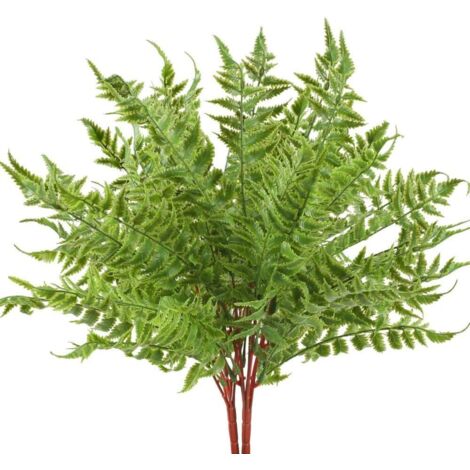 2Pcs Fougères Artificielles Extérieure Fougère Plantes Faux Arbustes Artificiels Verdure Buisson Boston Fougere Decoration pour Interieur Jardin Maison à Pot Suspendu (1/5)