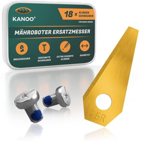 Ineasicer Lot de 18 lames de rechange en titane pour robot tondeuse Bosch Indego - Lames de rechange pour tondeuse à gazon Bosch Indego (1/5)