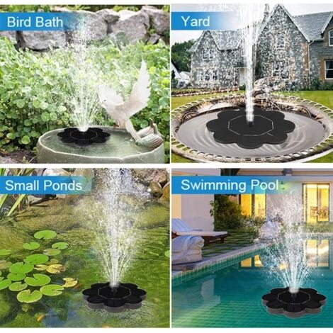 Fontaine Décorative à 3 Niveaux Avec Panneau Solaire, Bain D'oiseaux, Extérieur, Multifonction, Décoration De Jardin
