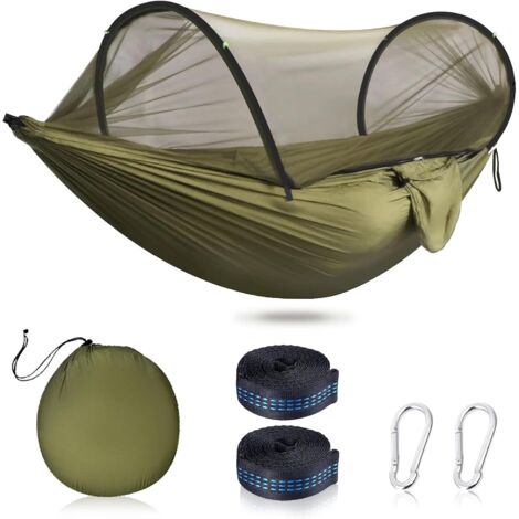 Ineasicer Hamac d'extérieur avec moustiquaire, Hamac Ultra-léger de Voyage Camping, Charge maximale de 200 kg, Inclure 2 mousquetons Haut de Gamme, 2 x élingues en Nylon, Convient au Camping en Plein (1/4)